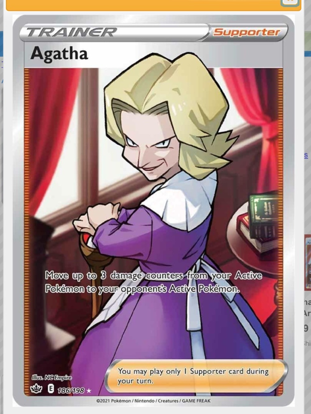 Agatha #186 Pokemon Chilling Reign